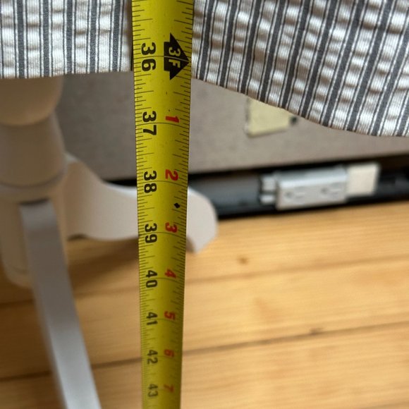 Dress Wing Ruffle Sleeve Pinstripe Crew Neck Zip Stretch Easter Spring Sz 16 - Picture 13 of 14